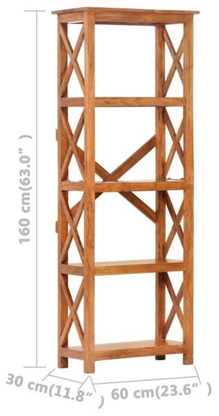 Knihovna 60 x 30 x 160 cm masivní akácie s medovým povrchem 289625
