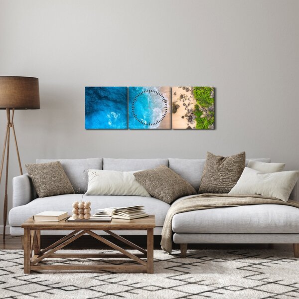 Obraz - Pláž v Indonésii (s hodinami) (90x30 cm)