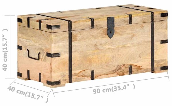 Truhla 90 x 40 x 40 cm masivní mangovníkové dřevo 289634