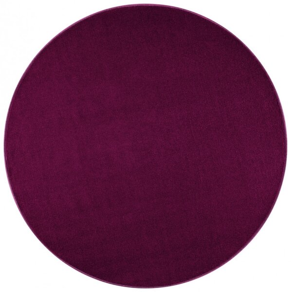 Hans Home | Kusový koberec Nasty 102368 Brombeer Violett kruh, fialová - 133x133 (průměr) kruh