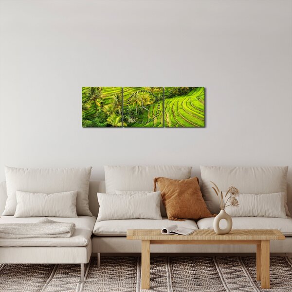 Obraz - Rýžové terasy (s hodinami) (90x30 cm)