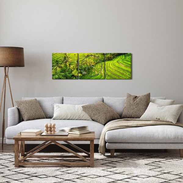 Obraz - Rýžové terasy (s hodinami) (90x30 cm)