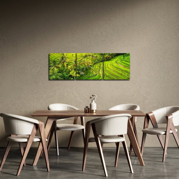 Obraz - Rýžové terasy (s hodinami) (90x30 cm)