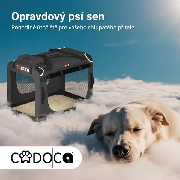 Skládací cestovní box pro psy XXL, antracitový 109444