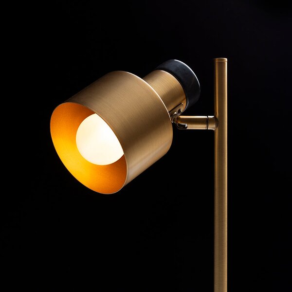 Stolní lampa DIVINA, mosaz/dekor černý mramor, patice E27, 5 W