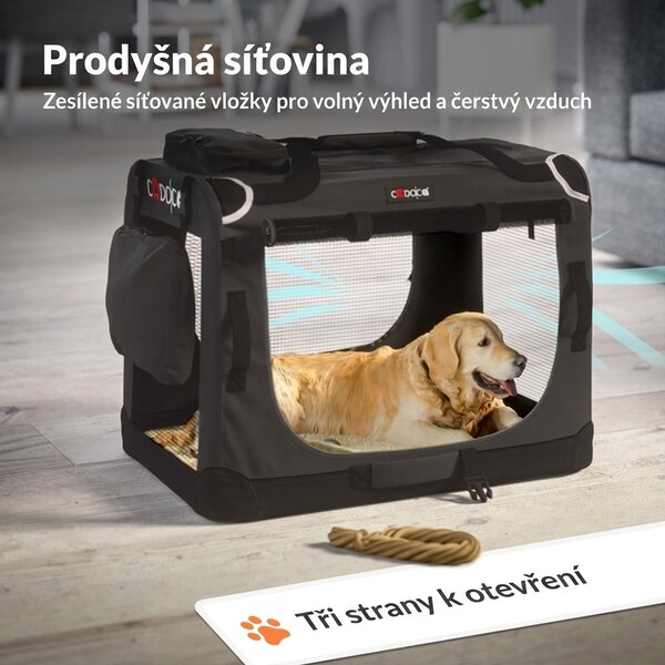 Skládací cestovní box pro psy XXL, antracitový 109444