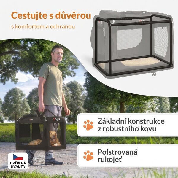Skládací cestovní box pro psy XXL, antracitový 109444
