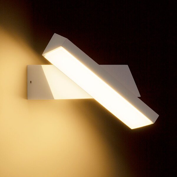 Venkovní nástěnné LED svítidlo TWIST, bílé, 12 W, teplá bílá 3000 K, IP65