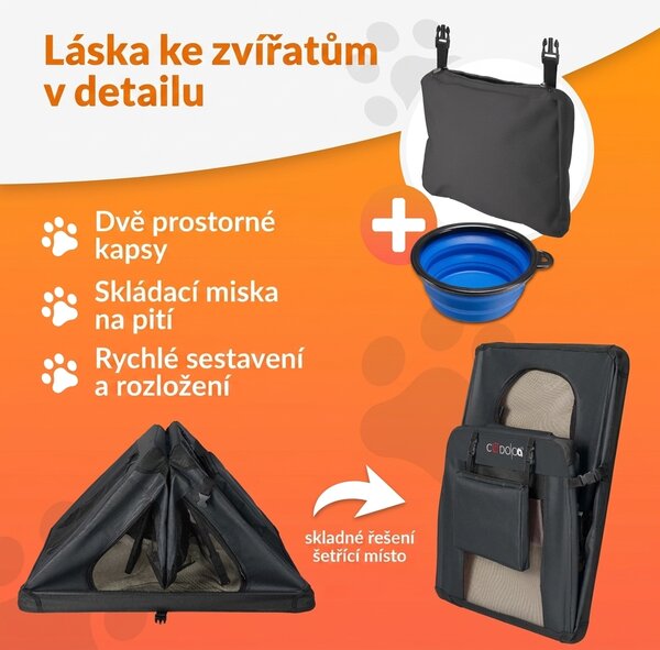 Skládací cestovní box pro psy XXL, antracitový 109444