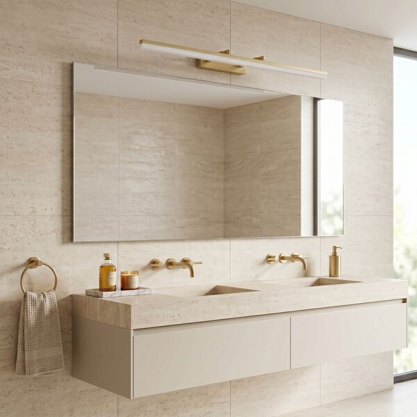 Toolight Rea, Koupelnové nástěnné LED svítidlo APP1877-1W 80cm BRUSH GOLD, OSW-66032