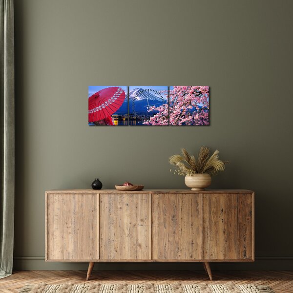 Obraz - Výhled na vrchol, Japonsko (s hodinami) (90x30 cm)
