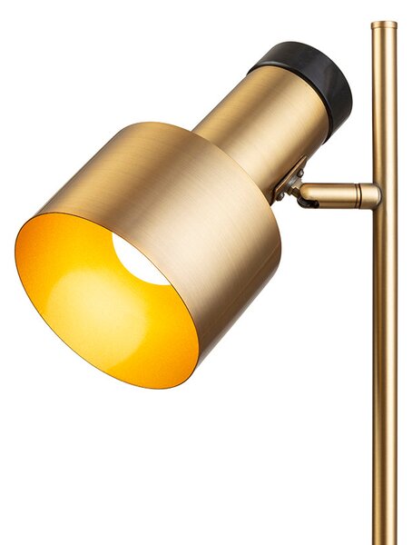 Stojací lampa DIVINA, mosaz/dekor černý mramor, patice E27, 5 W