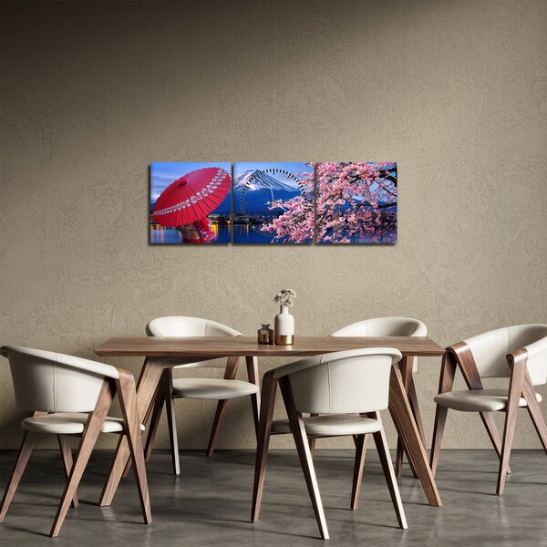 Obraz - Výhled na vrchol, Japonsko (s hodinami) (90x30 cm)