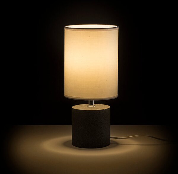 Stolní lampa CAMINO se stínidlem, bílá/cement, patice E27, 15 W