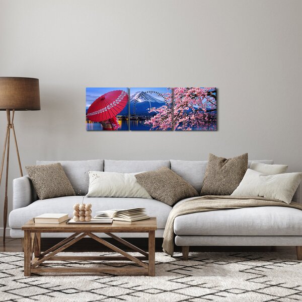 Obraz - Výhled na vrchol, Japonsko (s hodinami) (90x30 cm)