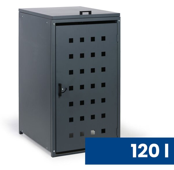 Přístřešek na popelnici do objemu 120 l, 114 x 57 x 62,3 cm, šedá