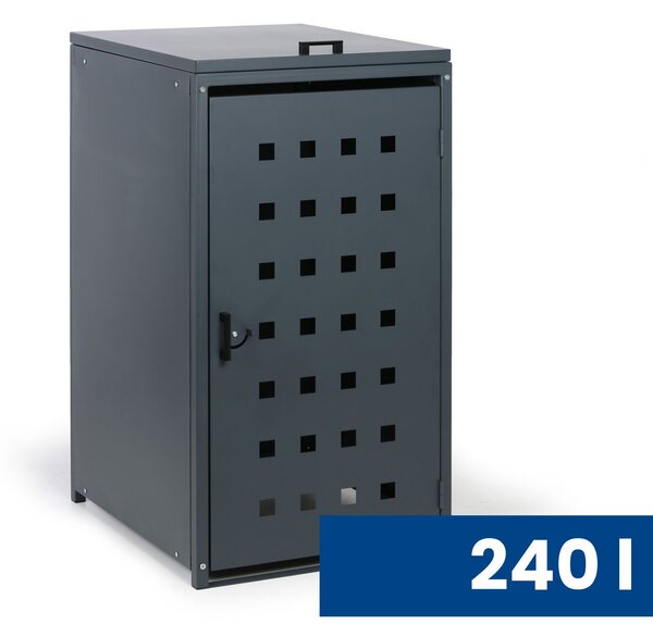 Přístřešek na popelnici do objemu 240 l, 123,5 x 67 x 77,3 cm, šedá