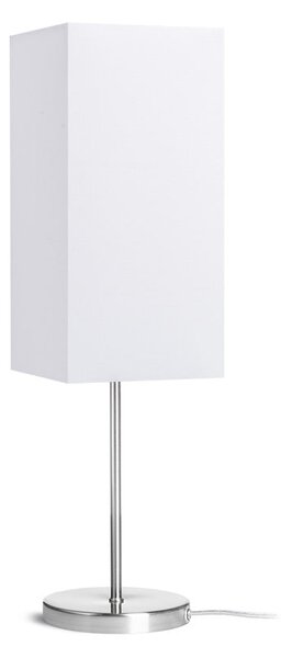 Stolní lampa NYC/TEMPO 15/30, stínidlo Polycotton bílé, podstavec nikl, patice E27, 15 W