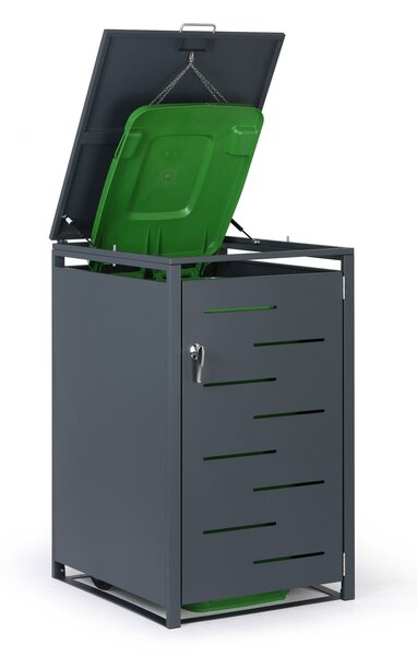 Přístřešek na popelnici 240 l, 1160 × 695 × 800 mm, uzamykatelný