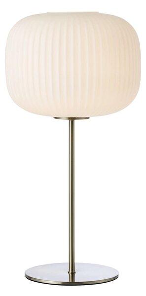Bílá/ve stříbrné barvě stolní lampa se skleněným stínidlem (výška 50 cm) Sober – Markslöjd