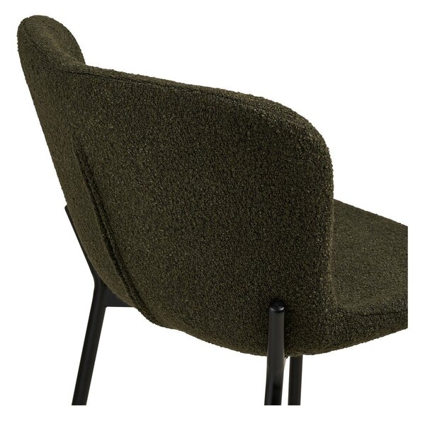 Tmavě zelená čalouněná barová židle (výška sedáku 65 cm) Maceda – House Nordic