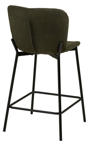 Tmavě zelená čalouněná barová židle (výška sedáku 65 cm) Maceda – House Nordic