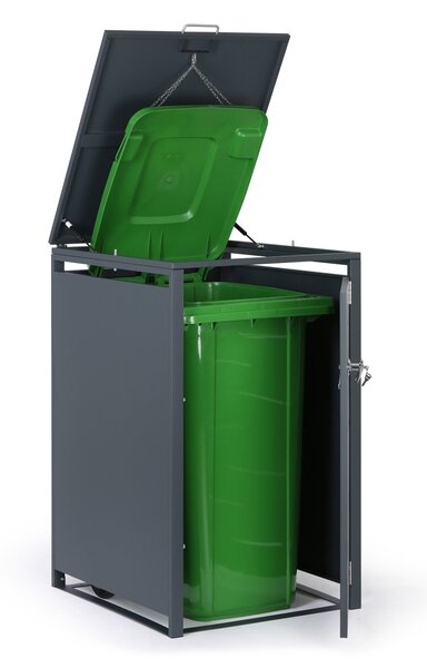 Přístřešek na popelnici 240 l, 1160 × 695 × 800 mm, uzamykatelný
