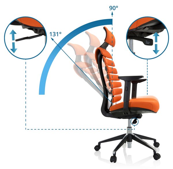OTOČNÁ ŽIDLE, plochá tkanina, oranžová, černá MID.YOU - Online Only kancelářské židle, Online Only