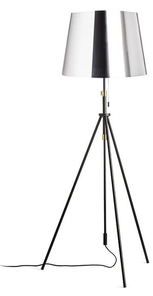 Stojací lampa LUTON/ILUSION, chromovaná fólie/černá/kov, patice E27, 15 W