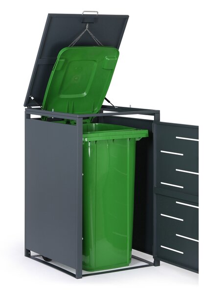 Přístřešek na popelnici 240 l, 1160 × 695 × 800 mm, uzamykatelný