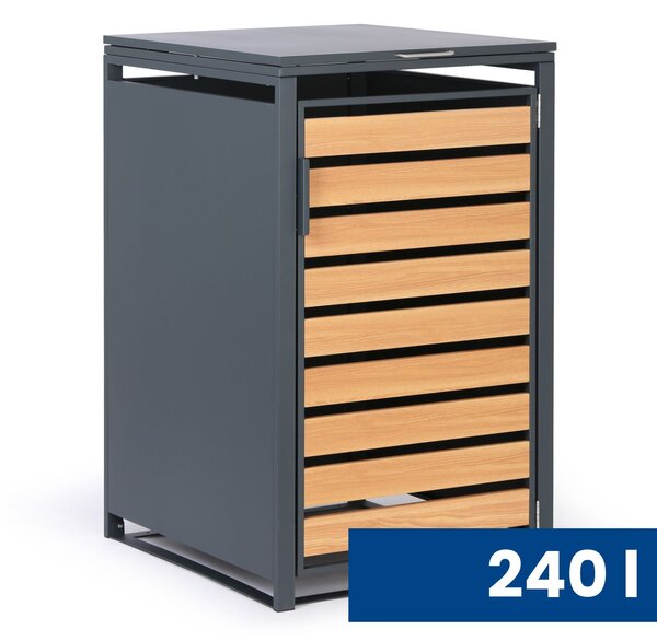 Přístřešek na popelnici 240 l, 1160 x 695 x 800 mm, dekor dřeva