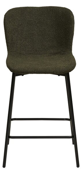 Tmavě zelená čalouněná barová židle (výška sedáku 65 cm) Maceda – House Nordic