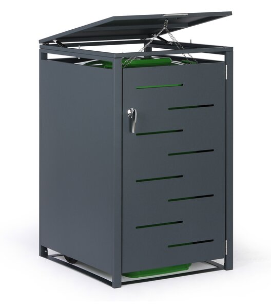 Přístřešek na popelnici 240 l, 1160 × 695 × 800 mm, uzamykatelný