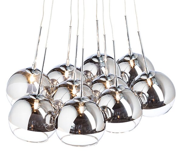 Závěsné svítidlo ASTRAL, chromované sklo/čiré sklo, patice G4, 10× 20 W / 12 V