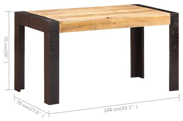 Jídelní stůl 140 x 70 x 76 cm masivní hrubé mangovníkové dřevo 289654