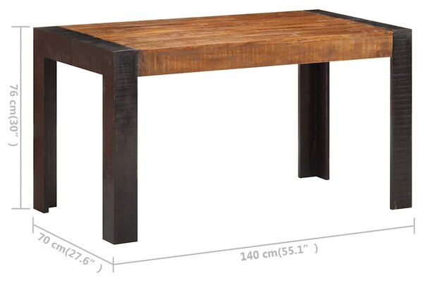 Jídelní stůl 140 x 70 x 76 cm masivní hrubé mangovníkové dřevo 289655