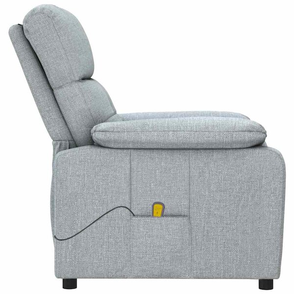 Masážní křeslo světle šedé textil 289672