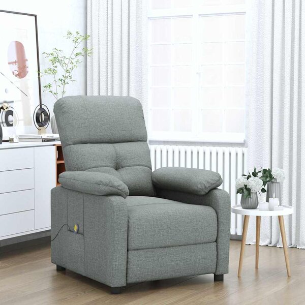 Masážní křeslo tmavě šedé textil 289673