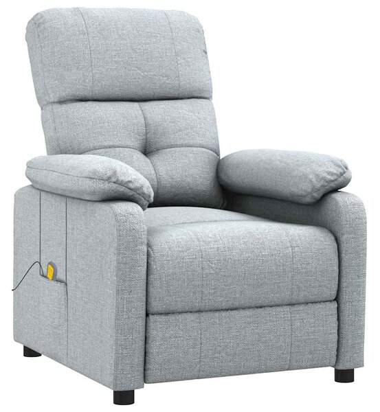 Masážní křeslo světle šedé textil 289672