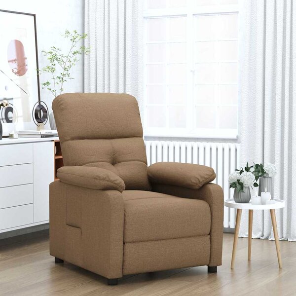 Polohovací křeslo hnědé textil 289666