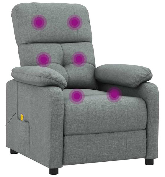 Masážní křeslo tmavě šedé textil 289673