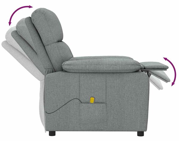Masážní křeslo tmavě šedé textil 289673