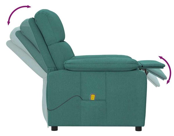Masážní křeslo tmavě zelené textil 289678