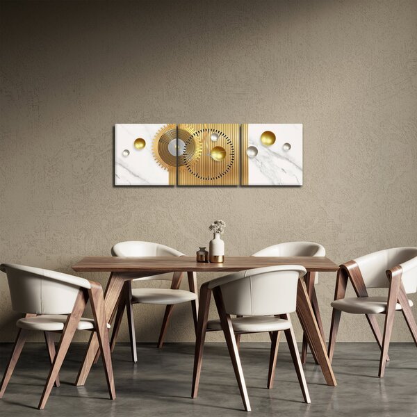 Obraz - Perly na mramoru (s hodinami) (90x30 cm)