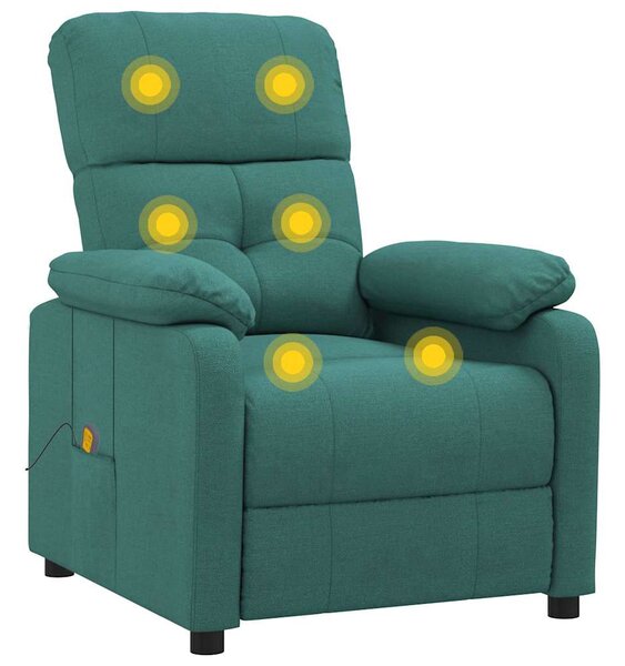 Masážní křeslo tmavě zelené textil 289678