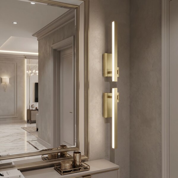 Toolight Rea, Koupelnové nástěnné LED svítidlo SWE031-1W 40cm Brush Gold, OSW-20130