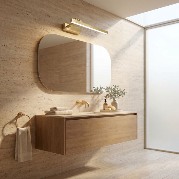 Toolight Rea, Koupelnové nástěnné LED svítidlo SWE031-1W 40cm Brush Gold, OSW-20130