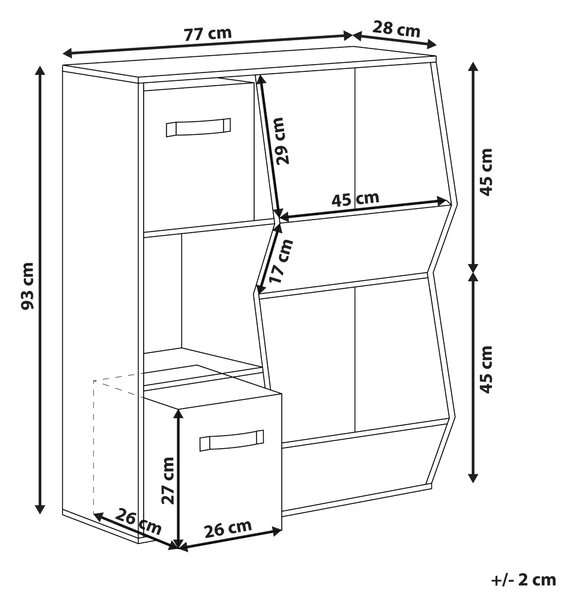 Regál se 3 policemi DARLOT 93 cm Bílá