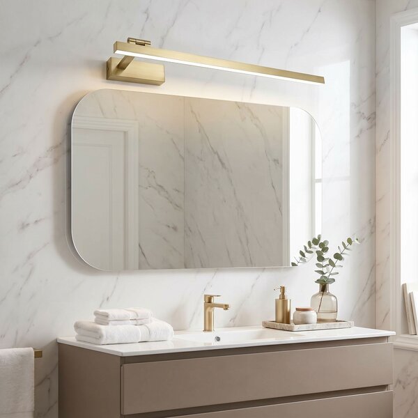 Toolight Rea, Koupelnové nástěnné LED svítidlo SWE033-1W 80cm BRUSH GOLD, OSW-20132