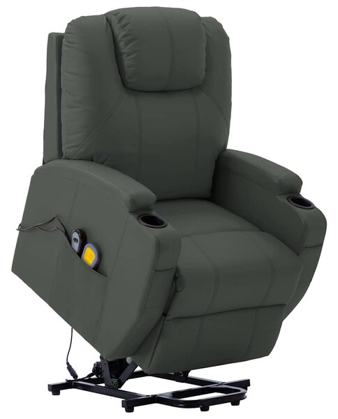 Zvedací masážní křeslo antracitové umělá kůže 289760